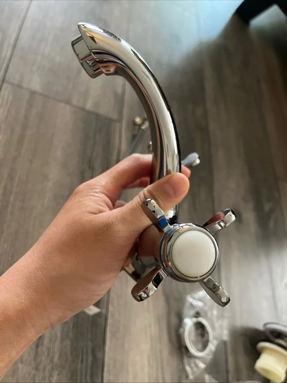 Ikea RUNSKÄR Wash-basin mixer tap Silver Color Chrome Plated Brass With Manual